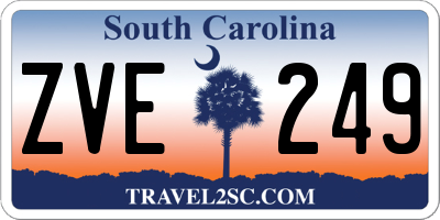 SC license plate ZVE249