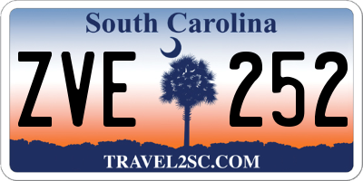 SC license plate ZVE252