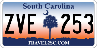 SC license plate ZVE253
