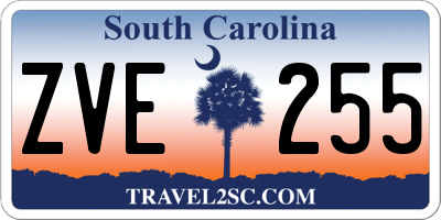 SC license plate ZVE255
