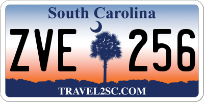 SC license plate ZVE256
