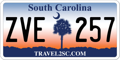 SC license plate ZVE257