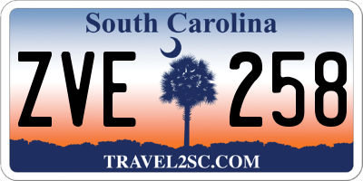 SC license plate ZVE258