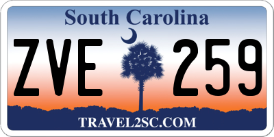 SC license plate ZVE259