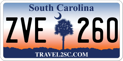 SC license plate ZVE260