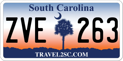 SC license plate ZVE263