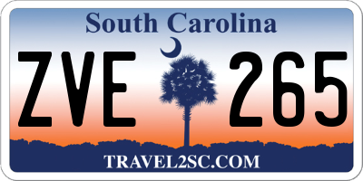 SC license plate ZVE265