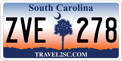 SC license plate ZVE278
