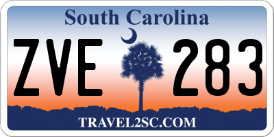 SC license plate ZVE283