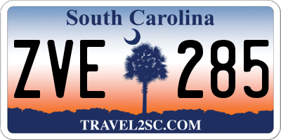 SC license plate ZVE285