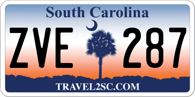 SC license plate ZVE287