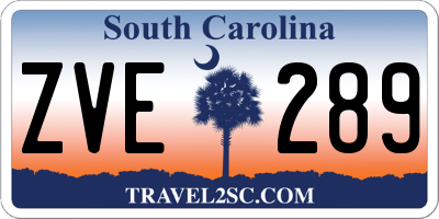 SC license plate ZVE289