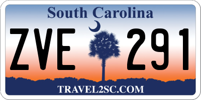 SC license plate ZVE291