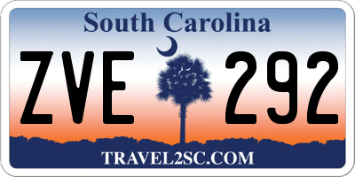 SC license plate ZVE292