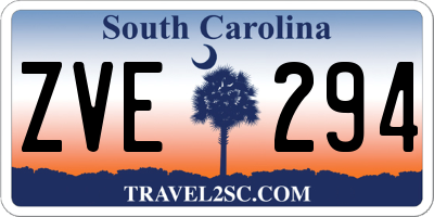 SC license plate ZVE294