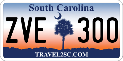 SC license plate ZVE300