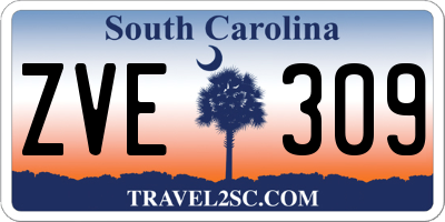 SC license plate ZVE309