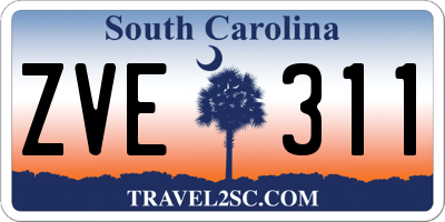 SC license plate ZVE311