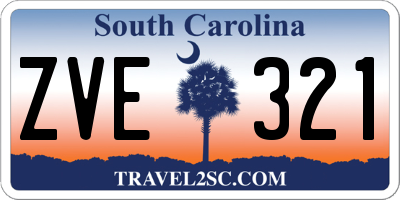 SC license plate ZVE321