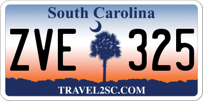 SC license plate ZVE325