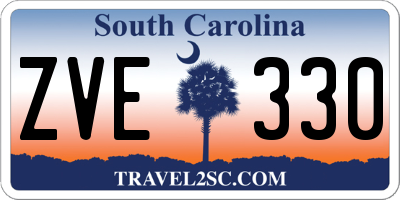 SC license plate ZVE330