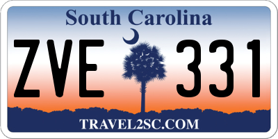 SC license plate ZVE331