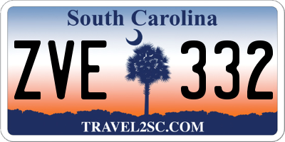 SC license plate ZVE332