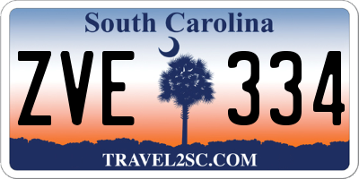 SC license plate ZVE334