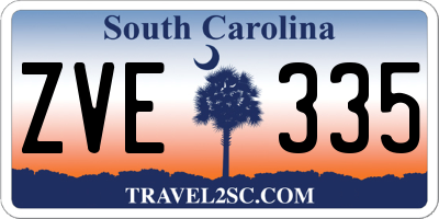 SC license plate ZVE335