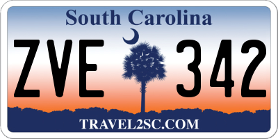 SC license plate ZVE342