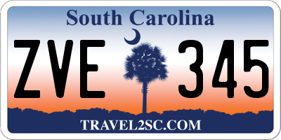 SC license plate ZVE345