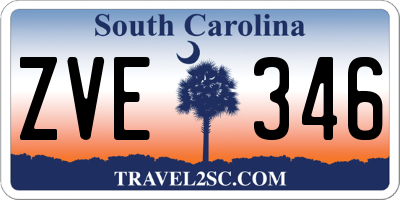 SC license plate ZVE346