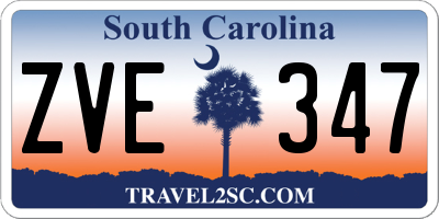 SC license plate ZVE347