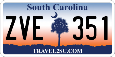 SC license plate ZVE351