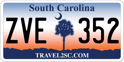 SC license plate ZVE352