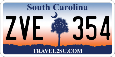 SC license plate ZVE354