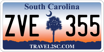SC license plate ZVE355