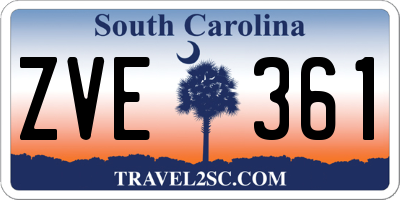 SC license plate ZVE361