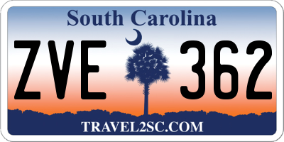 SC license plate ZVE362