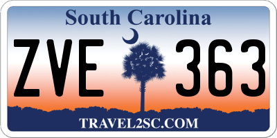 SC license plate ZVE363