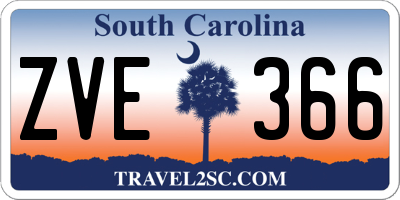 SC license plate ZVE366