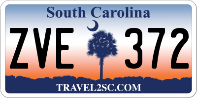 SC license plate ZVE372
