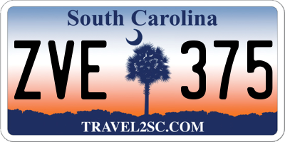 SC license plate ZVE375
