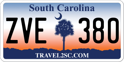SC license plate ZVE380