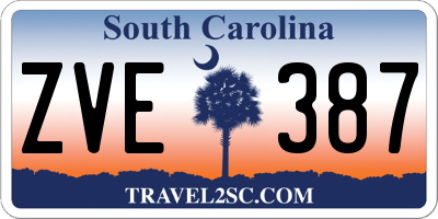 SC license plate ZVE387