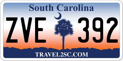 SC license plate ZVE392