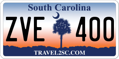 SC license plate ZVE400