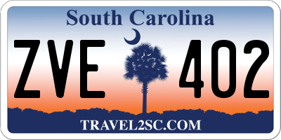 SC license plate ZVE402
