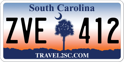 SC license plate ZVE412