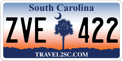 SC license plate ZVE422